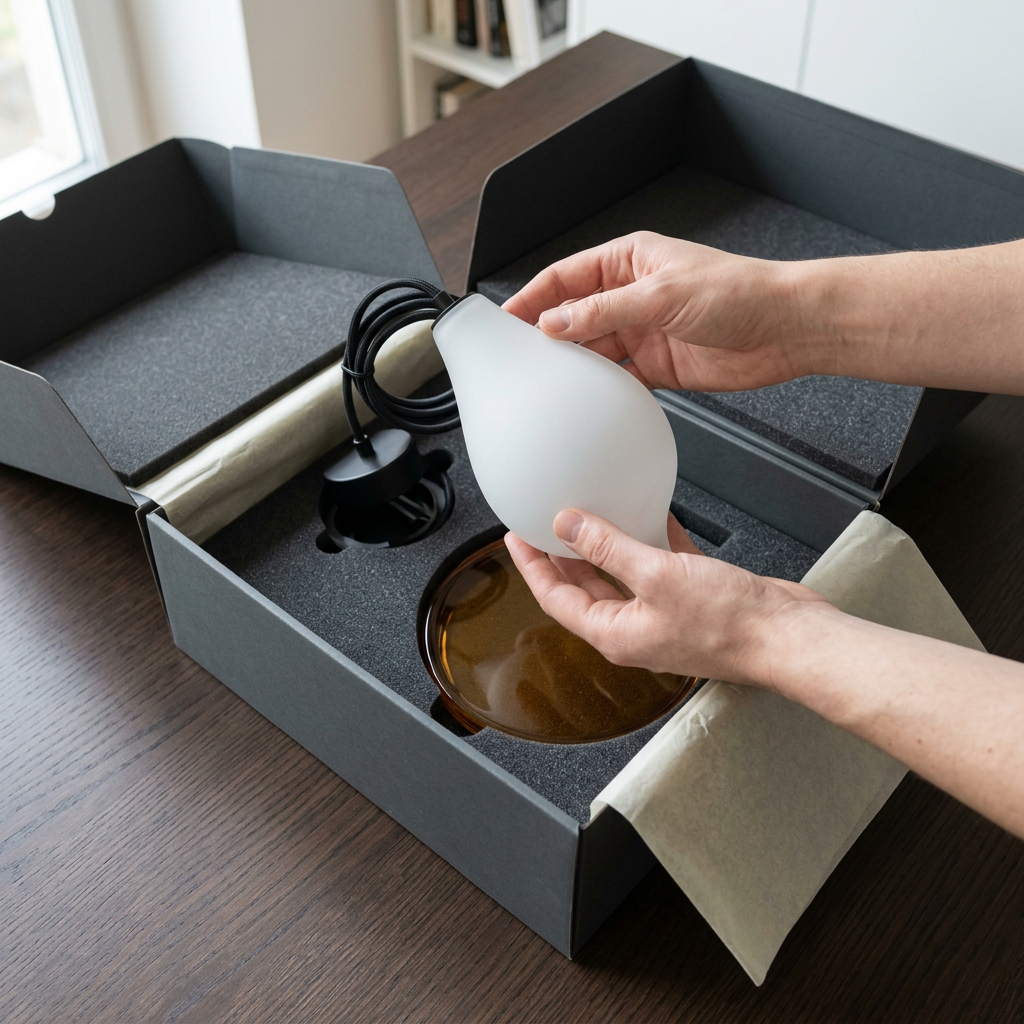 ORVEN DROP AI-generated unboxing and packaging concept - not final packaging